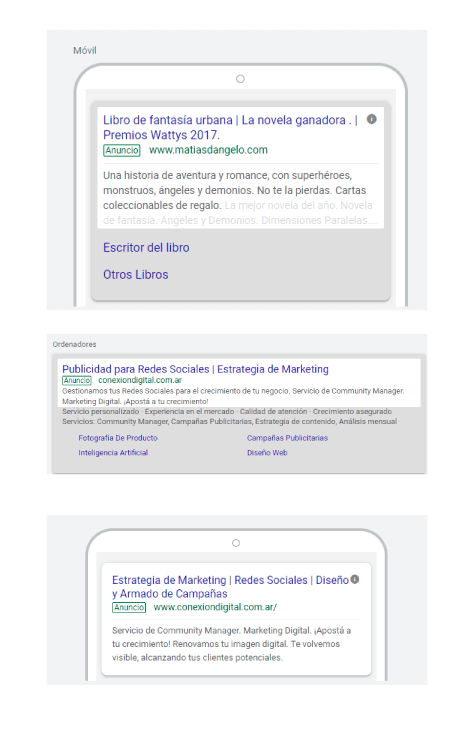 Google Ads - ejemplos de campañas de búsqueda